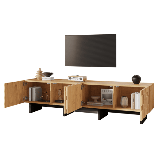 Móvel de TV 180 cm de mdf com 4 portas,natural Móvel de TV 180 cm de mdf com 4 portas,natural