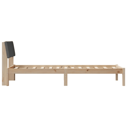 Estrutura de cama de solteiro simple, castanho e cinzento-escuro 75 x 190 cm Estrutura de cama de solteiro simple, castanho e cinzento-escuro 75 x 190 cm