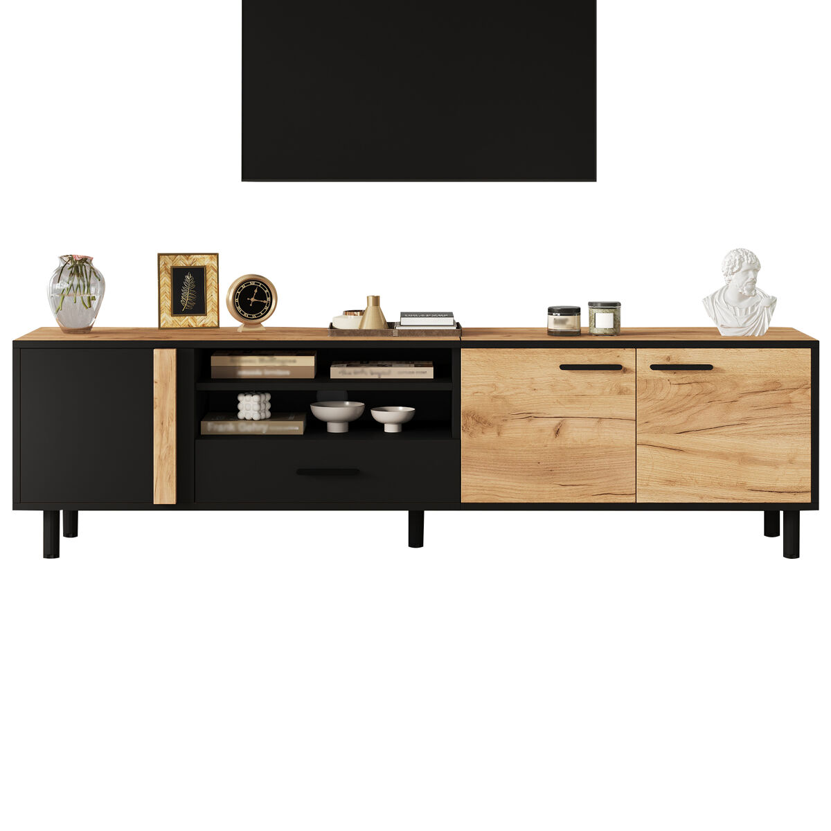 Mueble TV con 3 puertas y 1 cajón