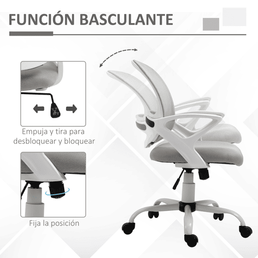 Cadeira de escritório em tela respirável, com inclinação e altura reguláveis, assento giratório 360° e suporte lombar, 61x61x89-99 cm, cinza. Cadeira de escritório em tela respirável, com inclinação e altura reguláveis, assento giratório 360° e suporte lombar, 61x61x89-99 cm, cinza.