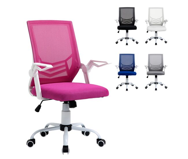 Silla de oficina ergonómica silla escritorio giratoria con altura ajustable reposabrazos abatible soporte lumbar transpirable para adolescentes
