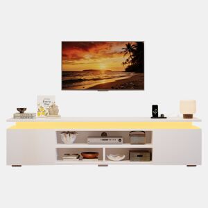 Móvel de TV 180 cm de mdf com 2 portas e luz led,branco