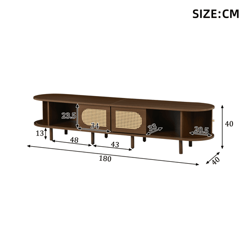 Móvel de TV 180 cm de mdf com 4 portas,noz Móvel de TV 180 cm de mdf com 4 portas,noz