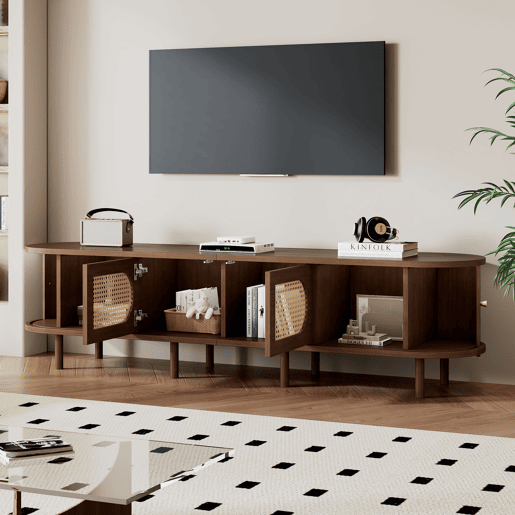Móvel de TV 180 cm de mdf com 4 portas,noz Móvel de TV 180 cm de mdf com 4 portas,noz