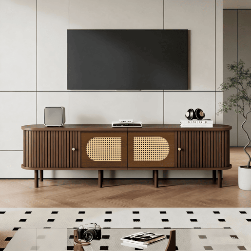 Móvel de TV 180 cm de mdf com 4 portas,noz Móvel de TV 180 cm de mdf com 4 portas,noz