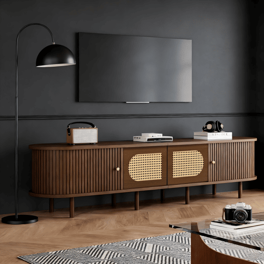 Móvel de TV 180 cm de mdf com 4 portas,noz Móvel de TV 180 cm de mdf com 4 portas,noz