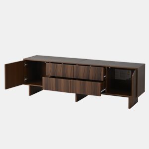 Móvel de TV 180 cm de painel de partículas com 2 portas e 2 gavetas,noz