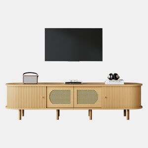 Móvel de TV 180 cm de mdf com 4 portas,natural