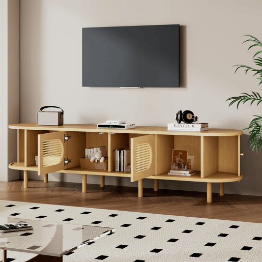 Móvel de TV 180 cm de mdf com 4 portas,natural Móvel de TV 180 cm de mdf com 4 portas,natural