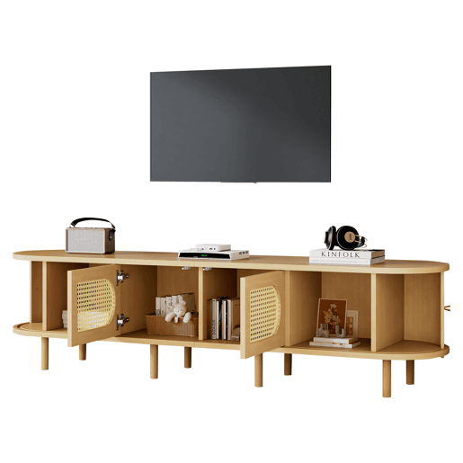 Móvel de TV 180 cm de mdf com 4 portas,natural Móvel de TV 180 cm de mdf com 4 portas,natural