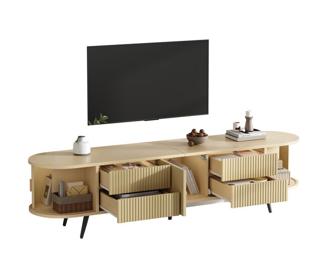 Mueble TV con 3 puertas y 4 cajones 180