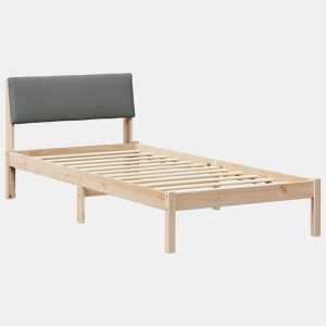 Estrutura de cama de solteiro simple, castanho e cinzento-escuro 90 x 200 cm
