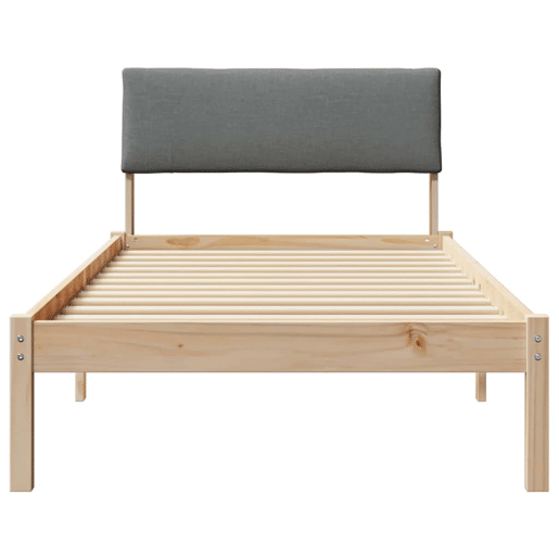 Estrutura de cama de solteiro simple, castanho e cinzento-escuro 90 x 200 cm Estrutura de cama de solteiro simple, castanho e cinzento-escuro 90 x 200 cm