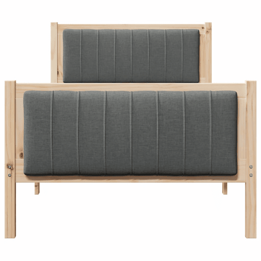 Estrutura de cama de solteiro simple, castanho e cinzento-escuro 90 x 190 cm