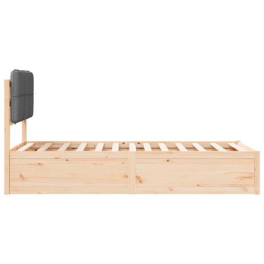 Estrutura de cama de solteiro para adultos com Cabeceira Estofada Cinza Escuro Estrutura de cama de solteiro para adultos com Cabeceira Estofada Cinza Escuro