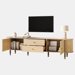 Móvel de TV 180 cm de mdf com 2 portas e 2 gavetas,madeira clara