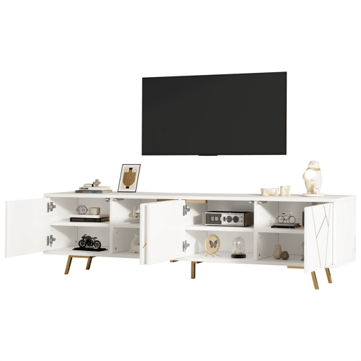 Móvel de TV 190 cm de painel de partículas com 4 portas,branco