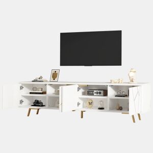 Móvel de TV 190 cm de painel de partículas com 4 portas,branco