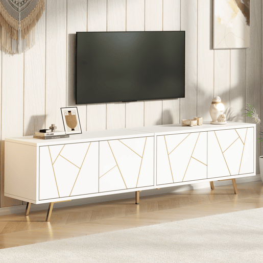 Móvel de TV 190 cm de painel de partículas com 4 portas,branco