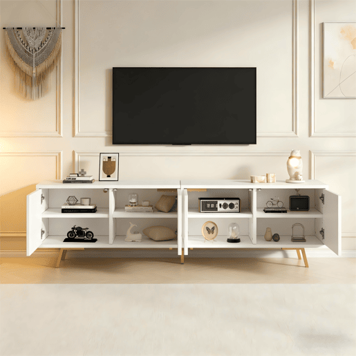 Móvel de TV 190 cm de painel de partículas com 4 portas,branco