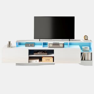 Móvel de TV 190 cm de painel de partículas com 2 portas giratórias e luz led,branco