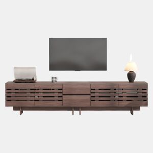 Móvel de TV 200 cm de mdf com 4 portas e 2 gavetas,noz