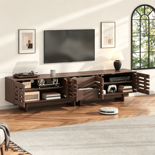 Móvel de TV 200 cm de mdf com 4 portas e 2 gavetas,noz Móvel de TV 200 cm de mdf com 4 portas e 2 gavetas,noz
