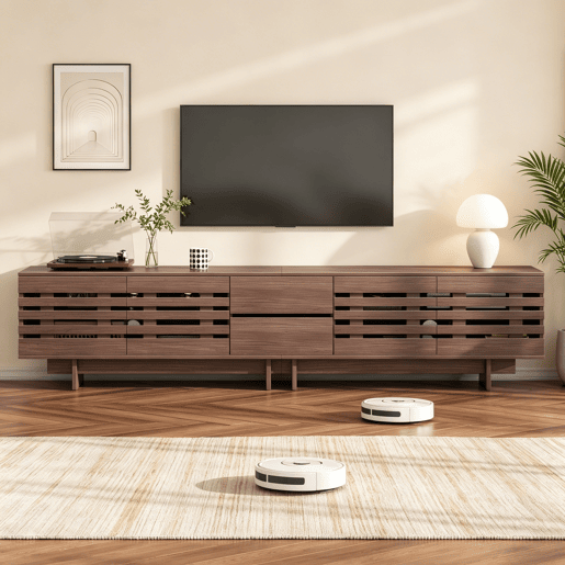 Móvel de TV 200 cm de mdf com 4 portas e 2 gavetas,noz Móvel de TV 200 cm de mdf com 4 portas e 2 gavetas,noz