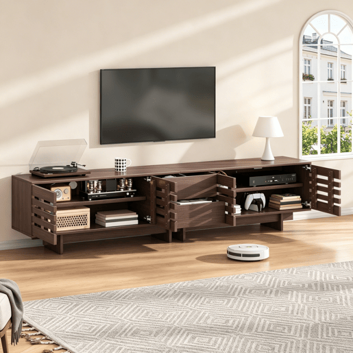 Móvel de TV 200 cm de mdf com 4 portas e 2 gavetas,noz Móvel de TV 200 cm de mdf com 4 portas e 2 gavetas,noz