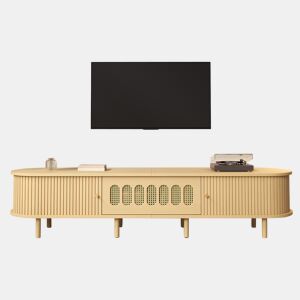 Móvel de TV 180 cm de mdf com 3 portas,natural