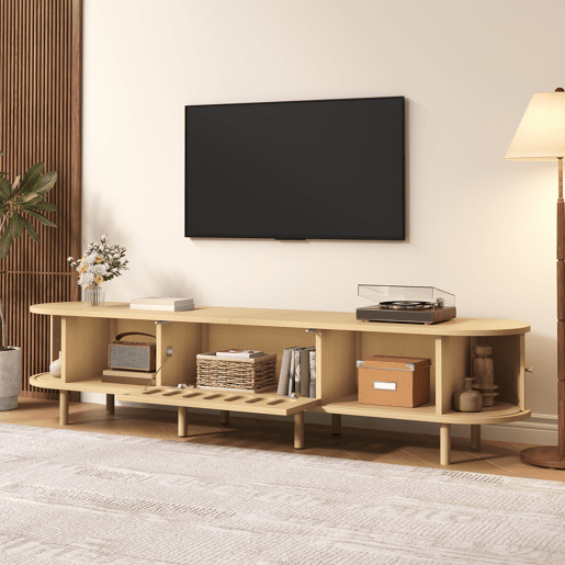Móvel de TV 180 cm de mdf com 3 portas,natural Móvel de TV 180 cm de mdf com 3 portas,natural