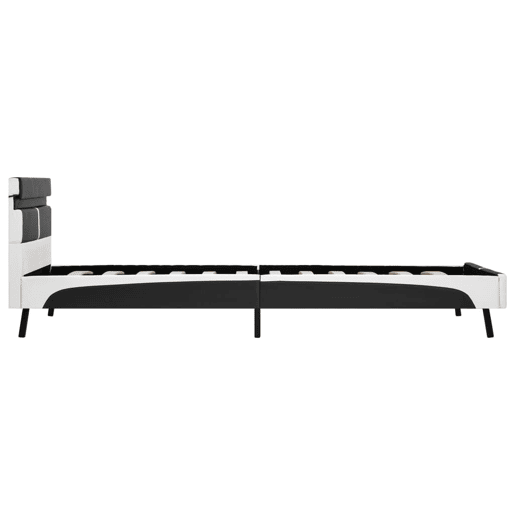 Estrutura de cama de solteiro para adultos c LED 90x200 cm couro artificial cinzento Estrutura de cama de solteiro para adultos c LED 90x200 cm couro artificial cinzento