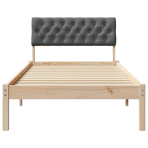Estrutura de cama de solteiro simple, castanho e cinzento-escuro 90 x 200 cm