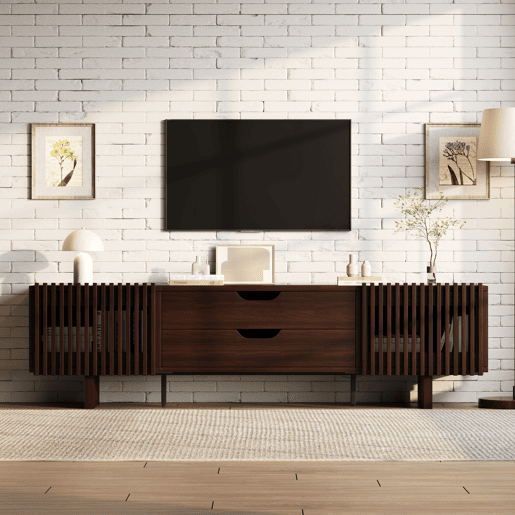 Móvel de TV 180 cm de mdf com 2 portas e 2 gavetas,noz Móvel de TV 180 cm de mdf com 2 portas e 2 gavetas,noz