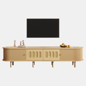 Móvel de TV 180 cm de mdf com 2 portas e 2 gavetas,natural
