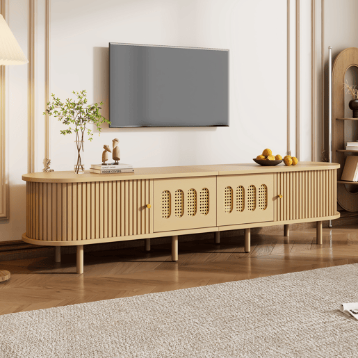 Móvel de TV 180 cm de mdf com 2 portas e 2 gavetas,natural Móvel de TV 180 cm de mdf com 2 portas e 2 gavetas,natural