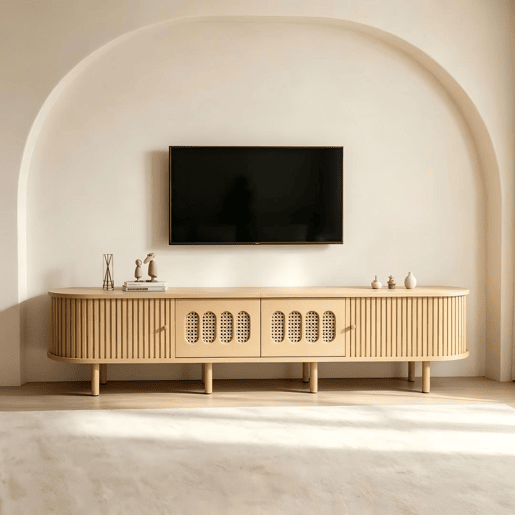 Móvel de TV 180 cm de mdf com 2 portas e 2 gavetas,natural Móvel de TV 180 cm de mdf com 2 portas e 2 gavetas,natural