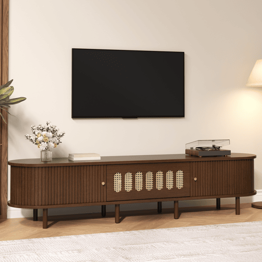 Móvel de TV 180 cm de mdf com 3 portas,noz Móvel de TV 180 cm de mdf com 3 portas,noz