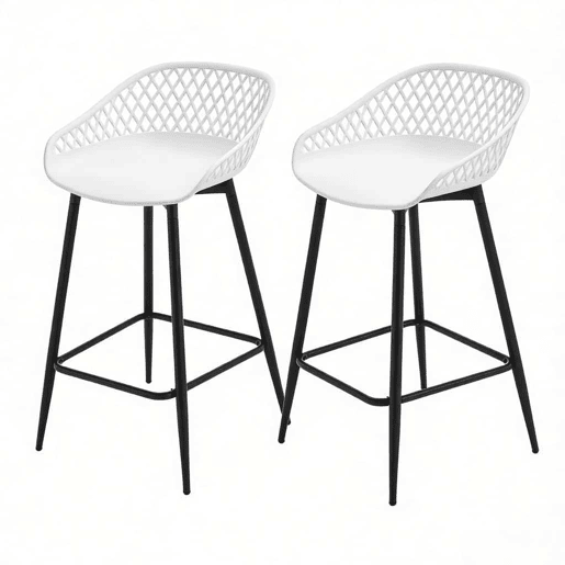 Banco de bar 48,5 x 47 x 84,5 cm - design elegante com apoio para os pés, para a cozinha e o jardim - branco Banco de bar 48,5 x 47 x 84,5 cm - design elegante com apoio para os pés, para a cozinha e o jardim - branco