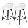 Banco de bar 48,5 x 47 x 84,5 cm - design elegante com apoio para os pés, para a cozinha e o jardim - branco