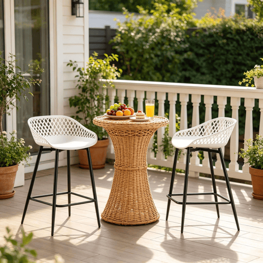 Banco de bar 48,5 x 47 x 84,5 cm - design elegante com apoio para os pés, para a cozinha e o jardim - branco Banco de bar 48,5 x 47 x 84,5 cm - design elegante com apoio para os pés, para a cozinha e o jardim - branco