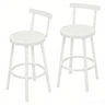 Banco de bar 51,5 x 51,5 x 89 cm u2013 encosto curvo, estilo moderno, assento de cozinha u2013 branco