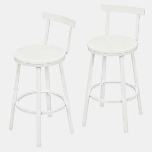 Banco de bar 51,5 x 51,5 x 89 cm u2013 encosto curvo, estilo moderno, assento de cozinha u2013 branco