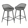 Banco de bar 48,5 x 47 x 84,5 cm - com apoio para os pés, para cozinha e jardim - Cinzento