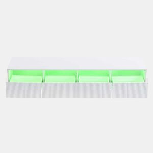 Móvel de TV moderno 178 cm - Design minimalista, grande capacidade, 4 gavetas, MDF e acrílico - Branco