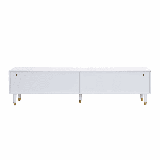 Móvel de TV moderno 178 cm - Design minimalista, grande capacidade, 4 gavetas, MDF e acrílico - Branco