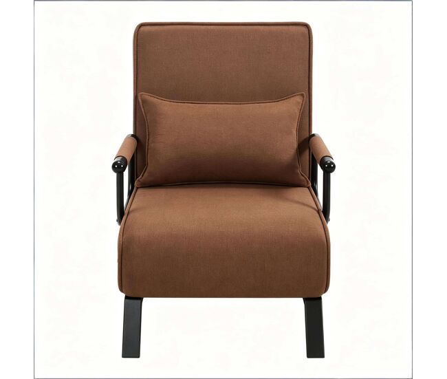 Sillón cama convertible 65x75x78 cm - respaldo ajustable, sofá cama multifuncional, silla tv extensible - marrón