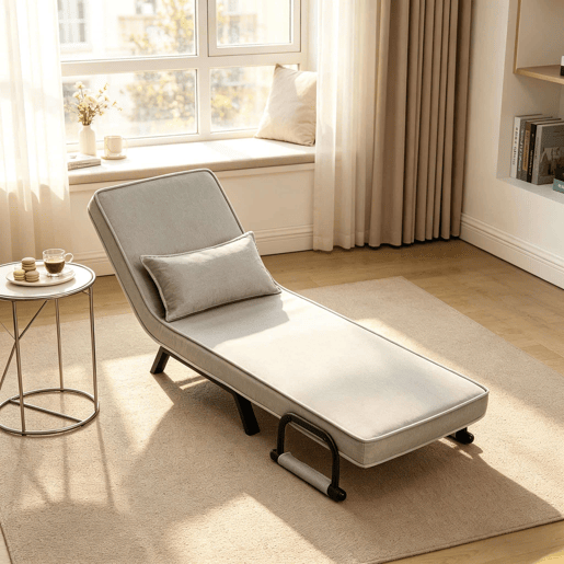 Poltrona-cama conversível 65x75x78 cm - Encosto ajustável, sofá-cama extensível, poltrona multifunções para ver televisão - Cinza claro Poltrona-cama conversível 65x75x78 cm - Encosto ajustável, sofá-cama extensível, poltrona multifunções para ver televisão - Cinza claro