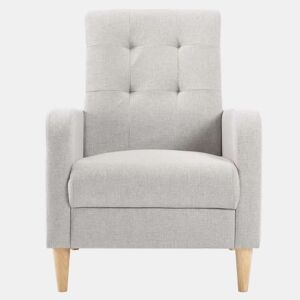 Poltrona 54 x 61 x 90,5 cm - Estilo nórdico, assento individual, cadeira de estar para o quarto - Cinza claro