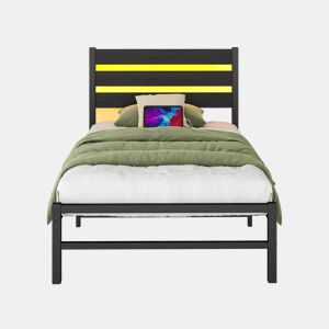 Cama multifuncional 90180x190 cm - com iluminação LED, tomadas e grande espaço de armazenamento - Cinza claro
